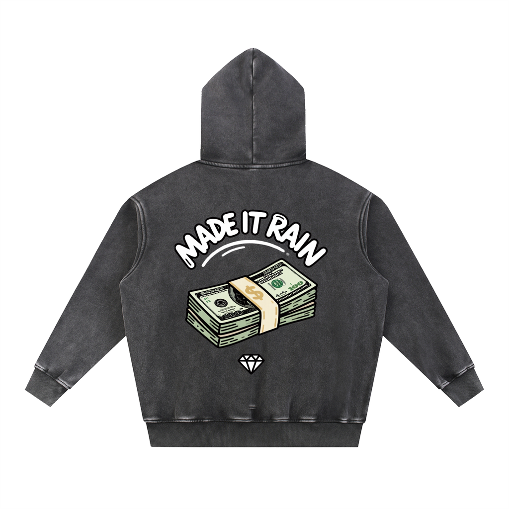Snow Wash Fleece Oversize Hoodie