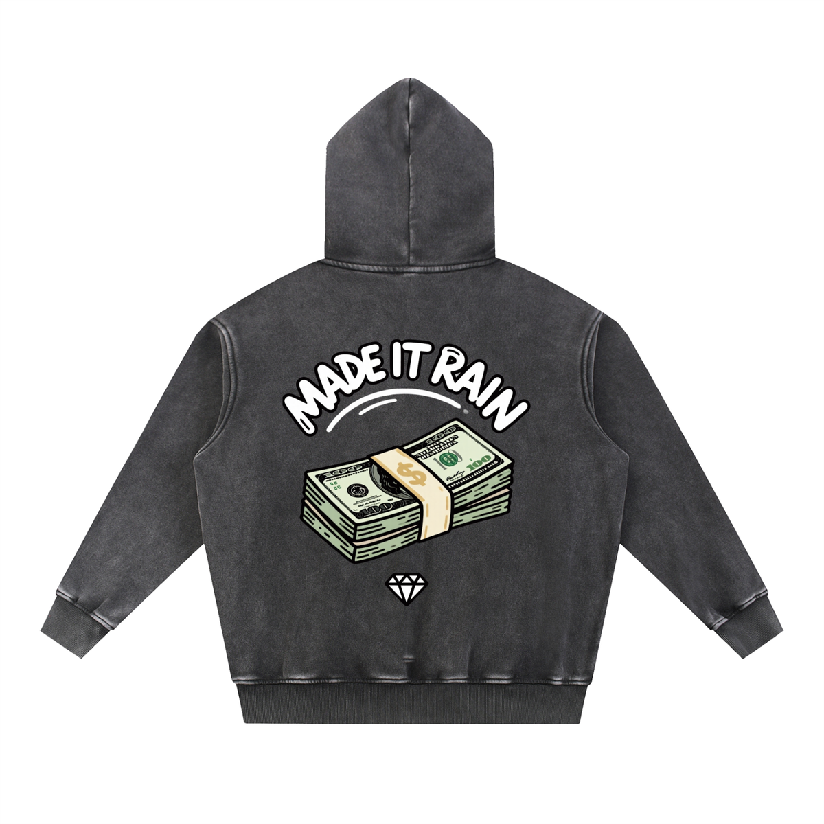 Snow Wash Fleece Oversize Hoodie