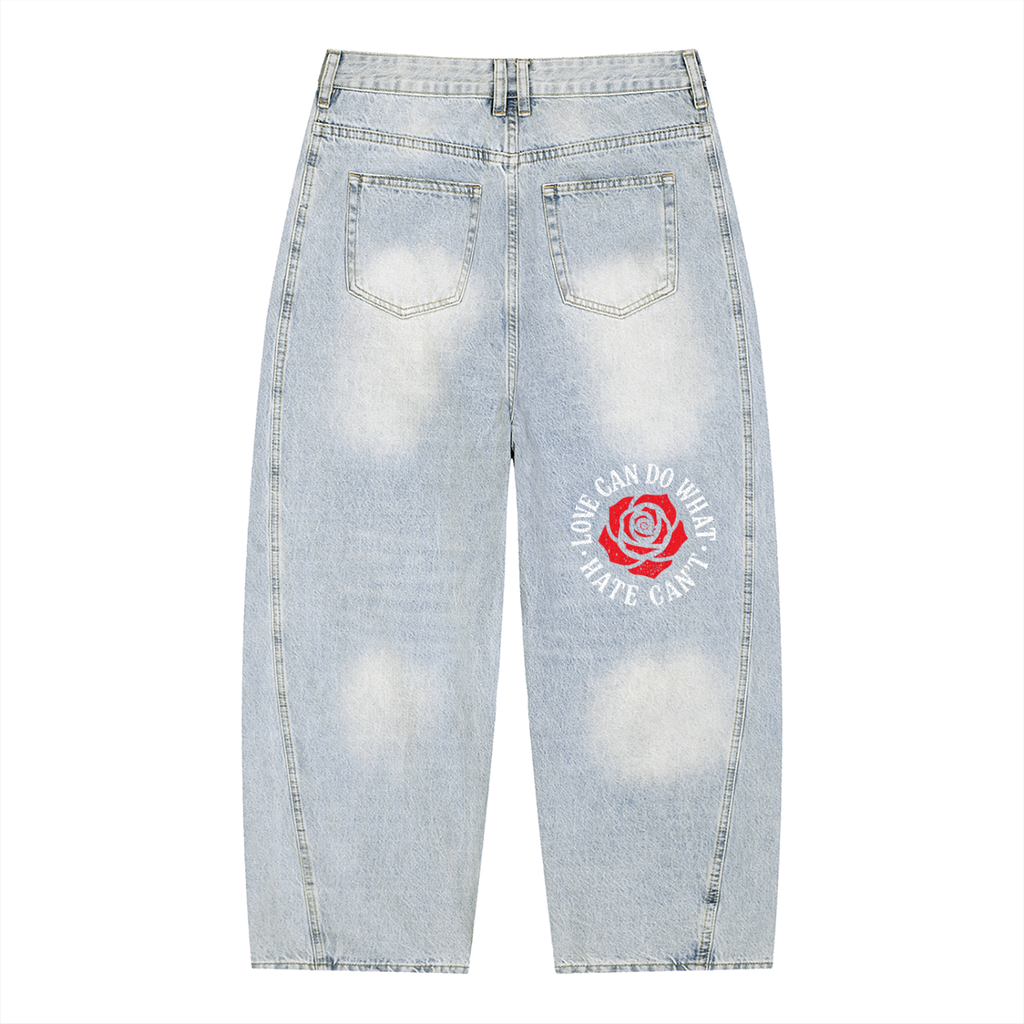 Men's Vintage Wash Sunfade Barrel Leg Jeans