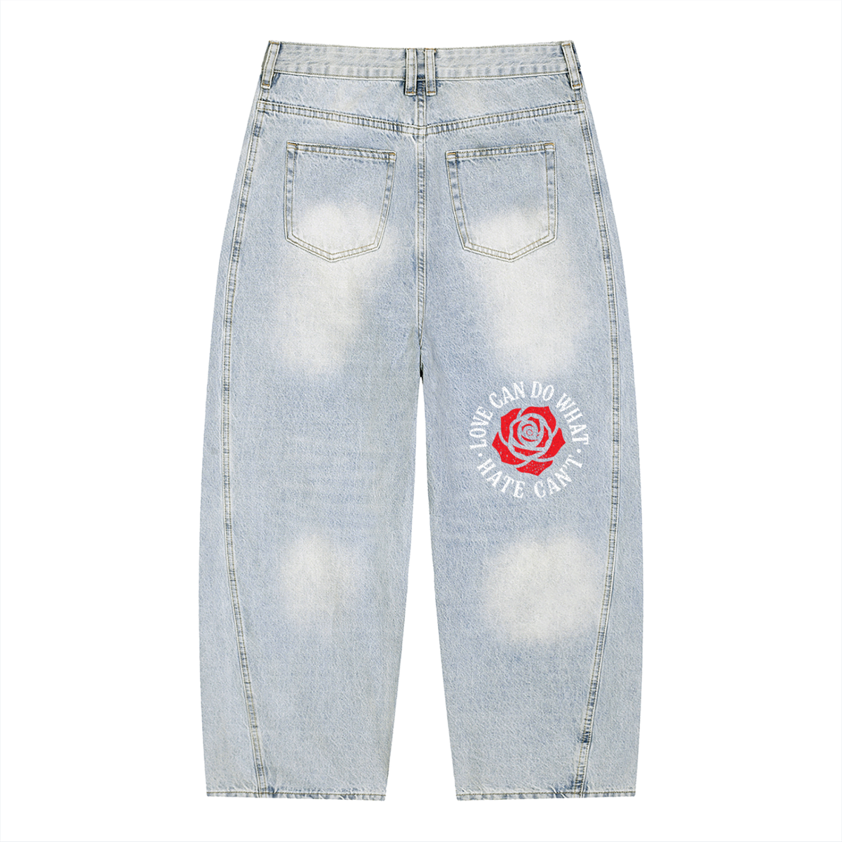 Men's Vintage Wash Sunfade Barrel Leg Jeans