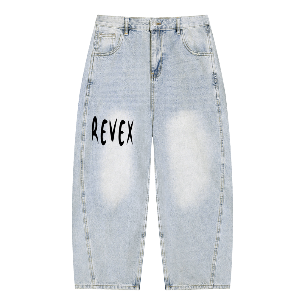 Men's Vintage Wash Sunfade Barrel Leg Jeans